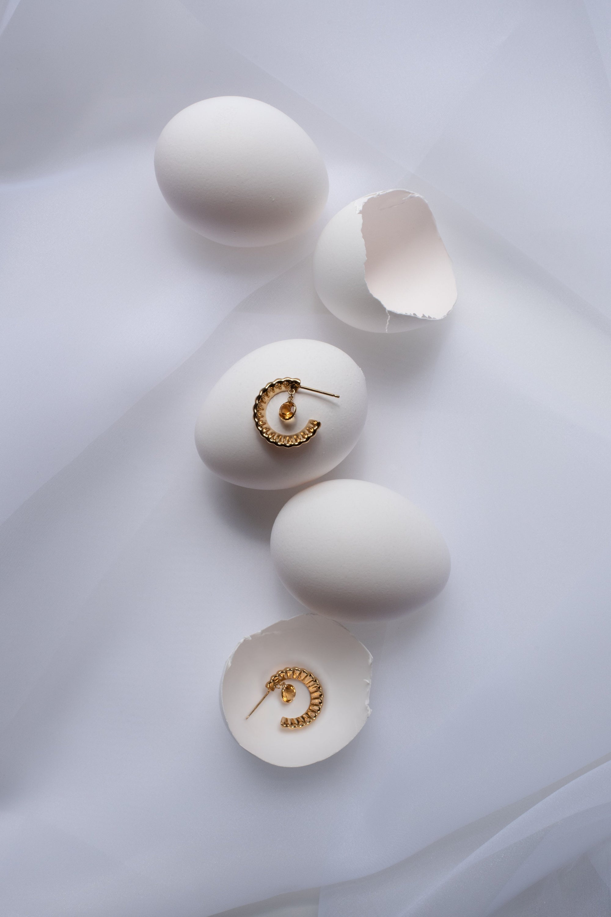 Golden Egg Tart Earrings