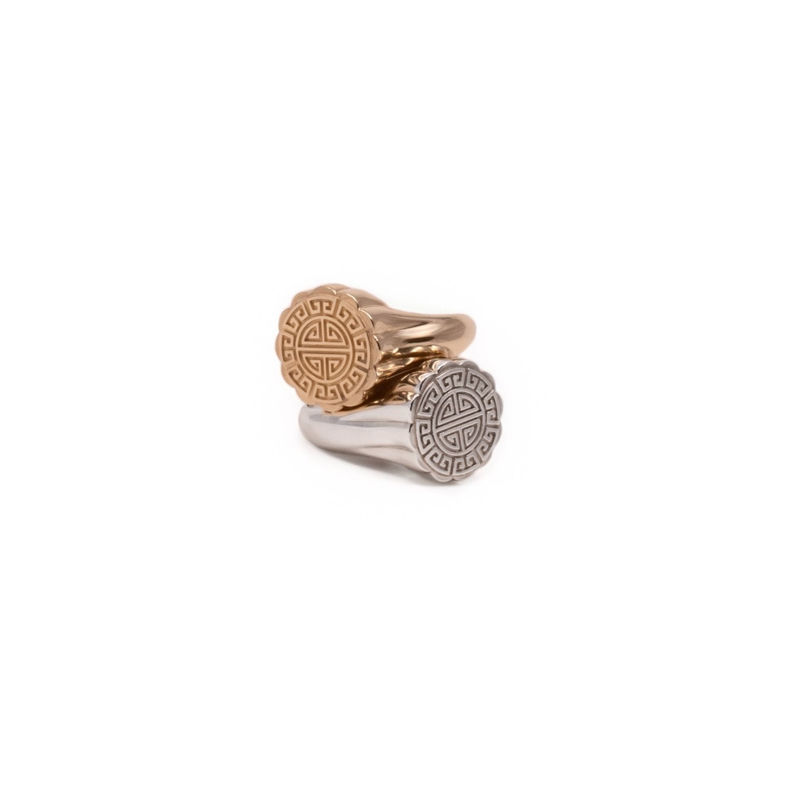Silver Mooncake Signet Ring
